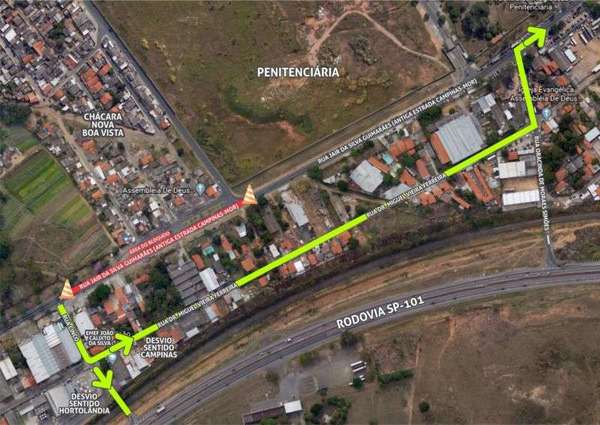 Motoristas devem ficar atentos a desvios no trânsito na antiga estrada Campinas-Monte Mor