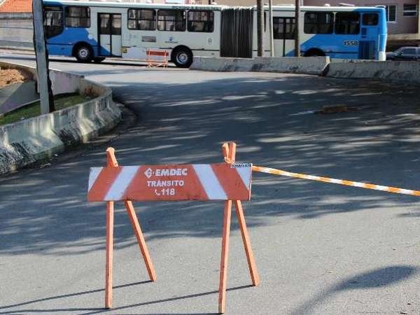 Trecho de Rua General Osório com bloqueio viário no domingo