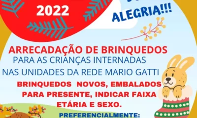 Mário Gatti faz campanha de arrecadação de brinquedos