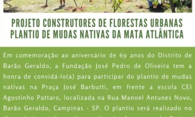 Barão Geraldo celebra aniversário de 69 anos com plantio de árvores