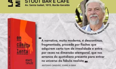 Renato Tapajós relança livro "Em Câmara Lenta" nesta sexta-feira