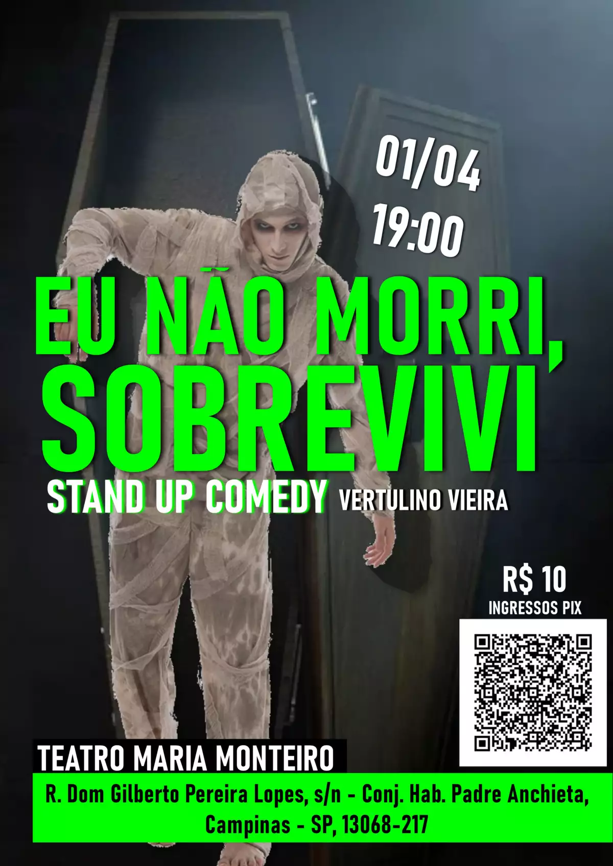 Espaço Cultural Maria Monteiro tem espetáculo de stand up comedy dia 1/04