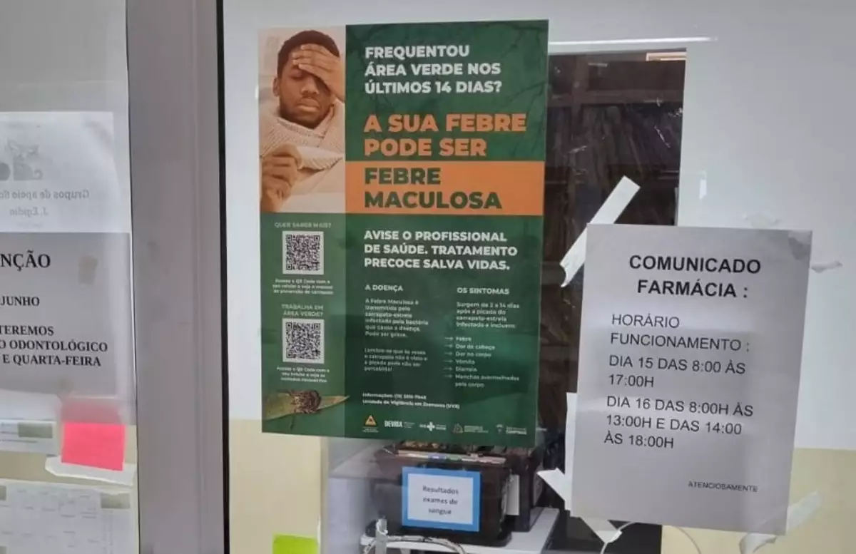 Cartazes sobre febre maculosa são distribuídos em unidades de saúde
