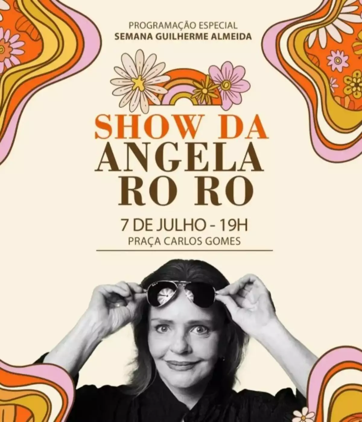 Angela Ro Ro faz show nesta sexta-feira, na Praça Carlos Gomes