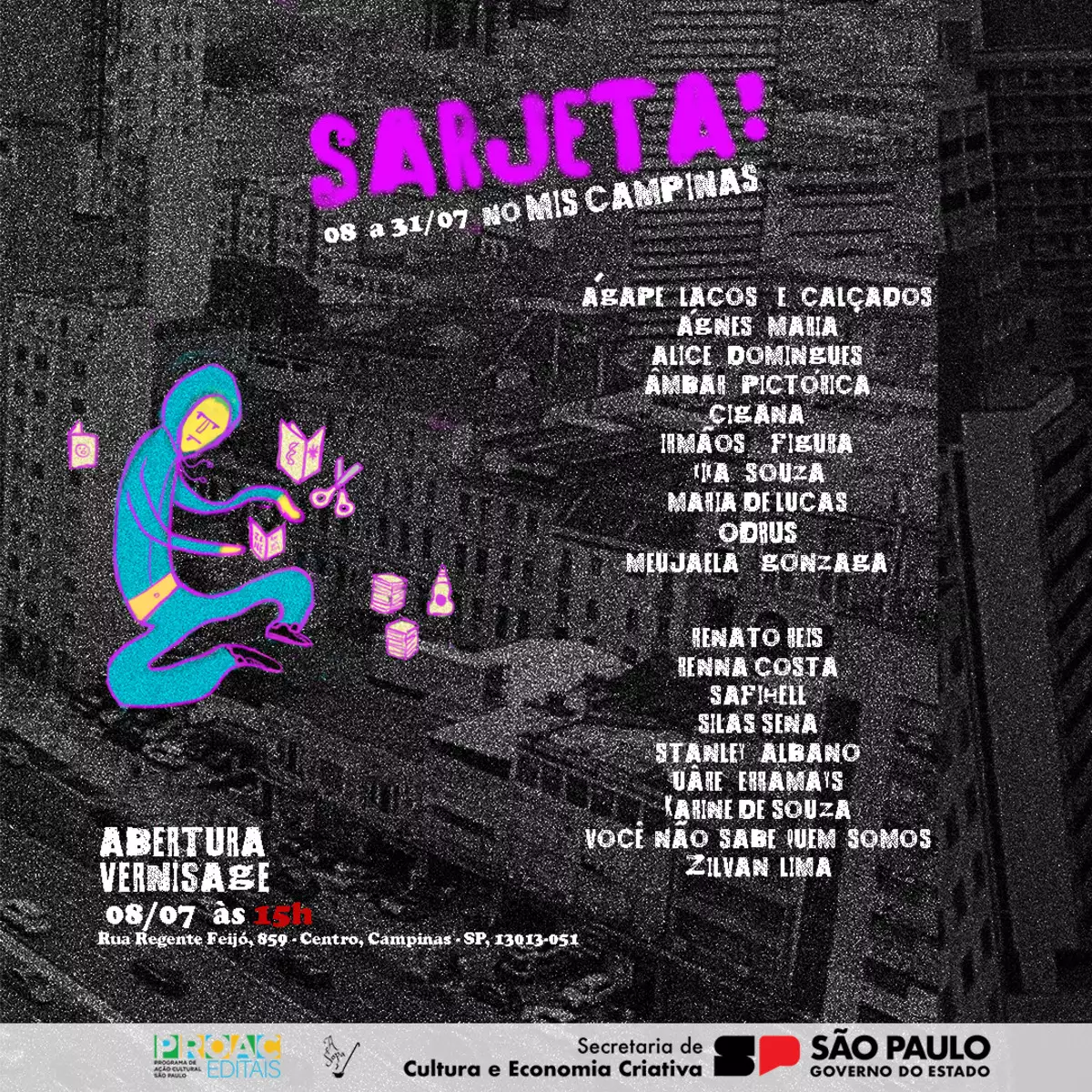 Exposição Sarjeta estreia dia 8 de julho no MIS