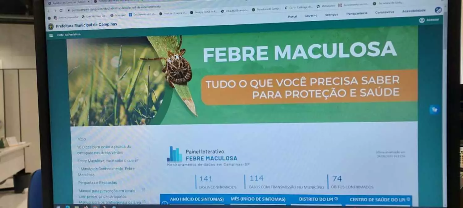 Secretaria de Saúde lança painel interativo com dados sobre a febre maculosa